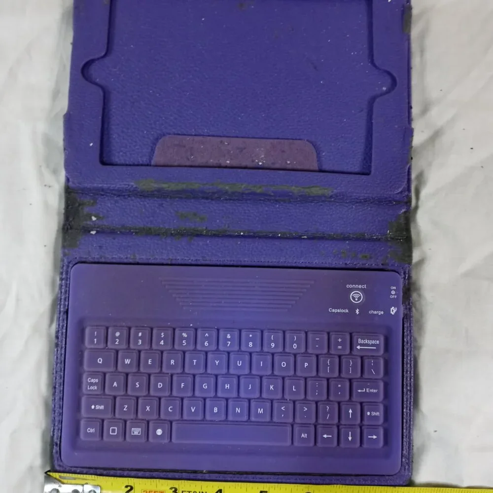 Purple Tablet Case With Bluetooth Mini Charging Keyboard Electronic Accessory